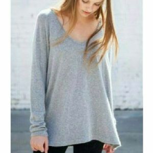 brandy melville grey vneck sweater